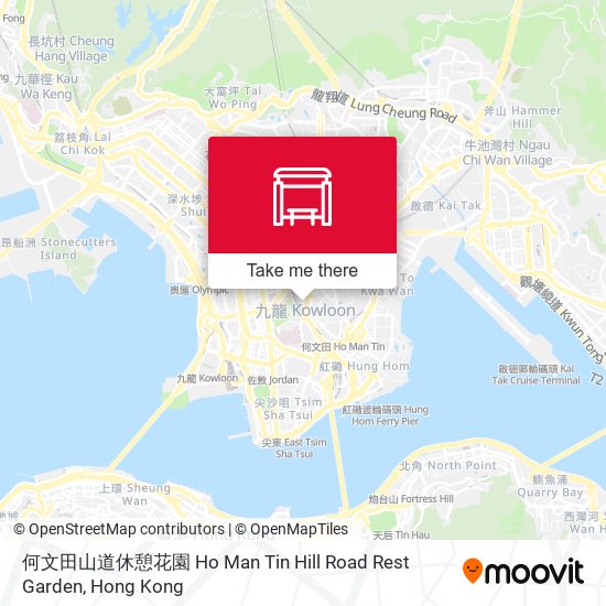 何文田山道休憩花園 Ho Man Tin Hill Road Rest Garden map