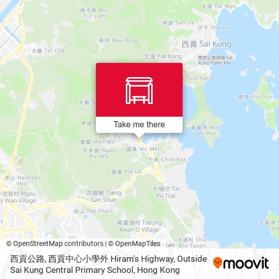 西貢公路, 西貢中心小學外	 Hiram's Highway, Outside Sai Kung Central Primary School map