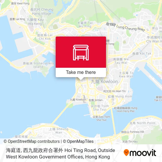 海庭道, 西九龍政府合署外 Hoi Ting Road, Outside West Kowloon Government Offices地圖