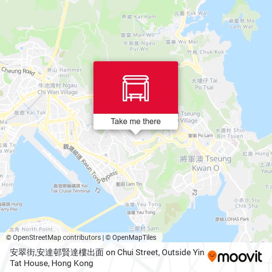 安翠街,安達邨賢達樓出面 on Chui Street, Outside Yin Tat House map