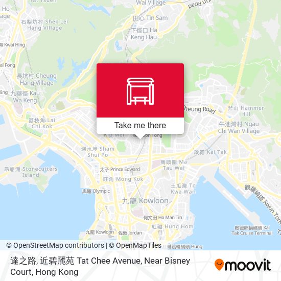 達之路, 近碧麗苑 Tat Chee Avenue, Near Bisney Court map