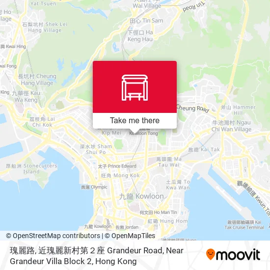 瑰麗路, 近瑰麗新村第２座 Grandeur Road, Near Grandeur Villa Block 2 map