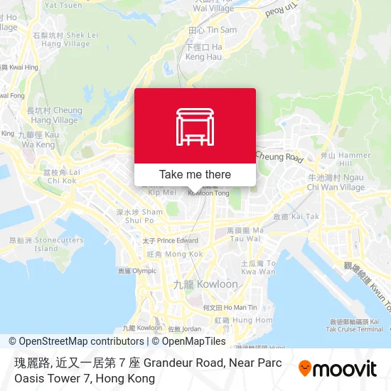 瑰麗路, 近又一居第７座 Grandeur Road, Near Parc Oasis Tower 7 map