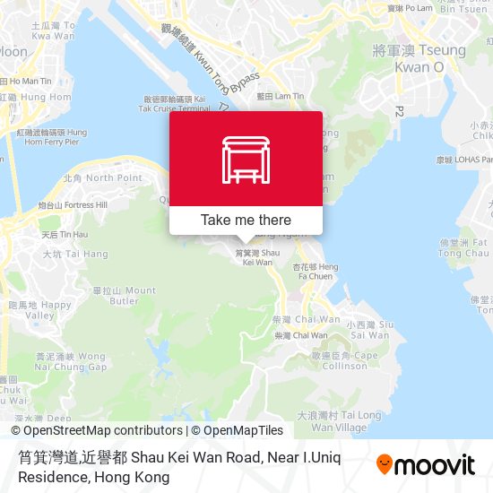 筲箕灣道,近譽都 Shau Kei Wan Road, Near I.Uniq Residence map