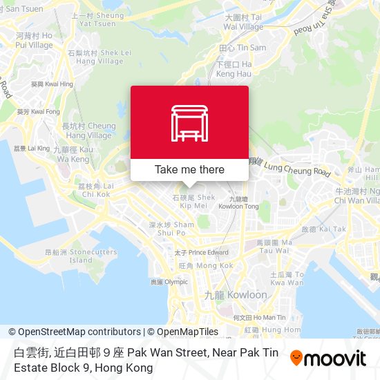 白雲街, 近白田邨９座 Pak Wan Street, Near Pak Tin Estate Block 9 map