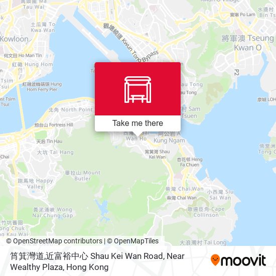 筲箕灣道,近富裕中心 Shau Kei Wan Road, Near Wealthy Plaza map