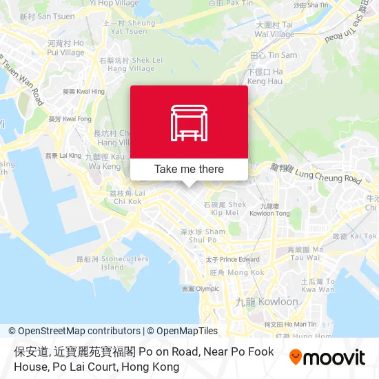 保安道, 近寶麗苑寶福閣 Po on Road, Near Po Fook House, Po Lai Court map