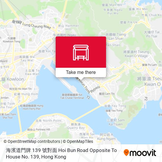 海濱道門牌 139 號對面 Hoi Bun Road Opposite To House No. 139 map