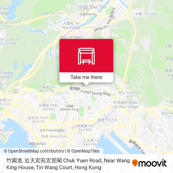 竹園道, 近天宏苑宏景閣 Chuk Yuen Road, Near Wang King House, Tin Wang Court map