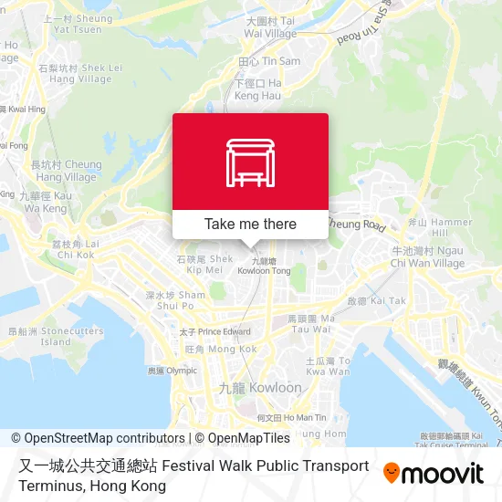 又一城公共交通總站 Festival Walk Public Transport Terminus地圖