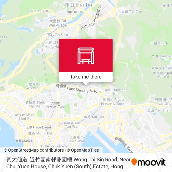 黃大仙道, 近竹園南邨趣園樓 Wong Tai Sin Road, Near Chui Yuen House, Chuk Yuen (South) Estate map