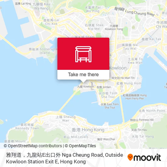 雅翔道，九龍站E出口外 Nga Cheung Road, Outside Kowloon Station Exit E地圖