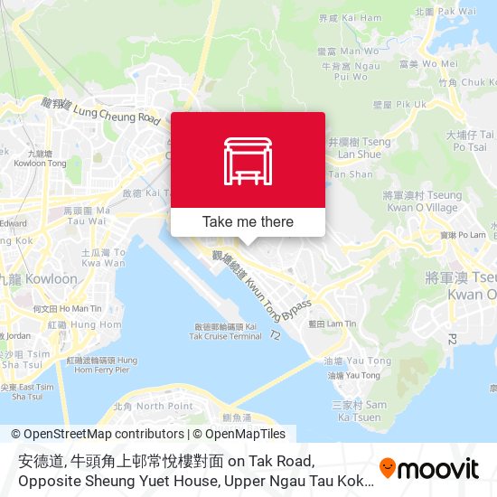 安德道, 牛頭角上邨常悅樓對面 on Tak Road, Opposite Sheung Yuet House, Upper Ngau Tau Kok Estate map