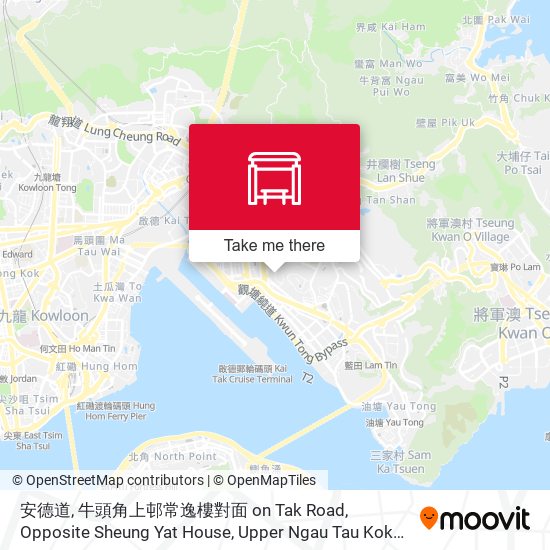 安德道, 牛頭角上邨常逸樓對面 on Tak Road, Opposite Sheung Yat House, Upper Ngau Tau Kok Estate map