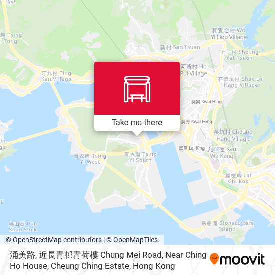 涌美路, 近長青邨青荷樓 Chung Mei Road, Near Ching Ho House, Cheung Ching Estate map