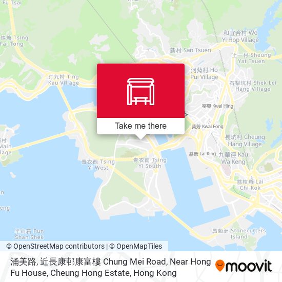涌美路, 近長康邨康富樓 Chung Mei Road, Near Hong Fu House, Cheung Hong Estate map