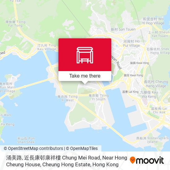 涌美路, 近長康邨康祥樓 Chung Mei Road, Near Hong Cheung House, Cheung Hong Estate map