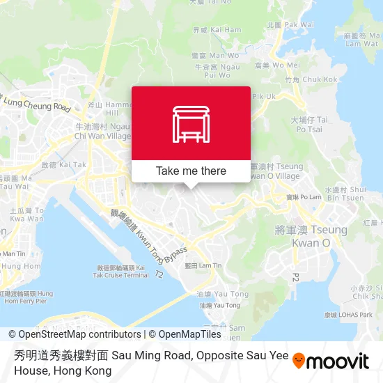 秀明道秀義樓對面 Sau Ming Road, Opposite Sau Yee House map