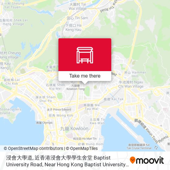 浸會大學道, 近香港浸會大學學生舍堂 Baptist University Road, Near Hong Kong Baptist University Student Residence Halls map