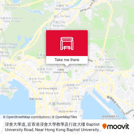浸會大學道, 近香港浸會大學教學及行政大樓 Baptist University Road, Near Hong Kong Baptist University Academic And Administration Building map