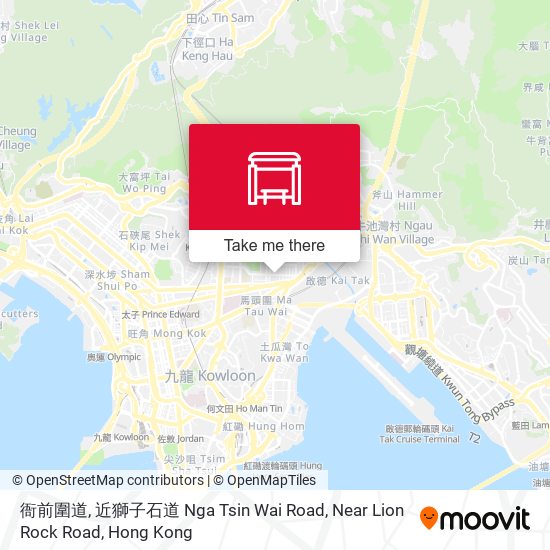 衙前圍道, 近獅子石道 Nga Tsin Wai Road, Near Lion Rock Road map