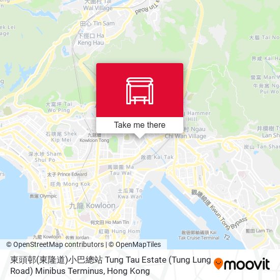 東頭邨(東隆道)小巴總站 Tung Tau Estate (Tung Lung Road) Minibus Terminus map