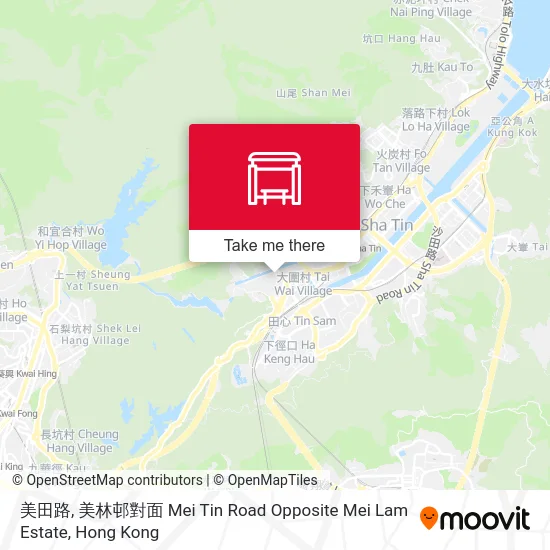 美田路, 美林邨對面 Mei Tin Road Opposite Mei Lam Estate map