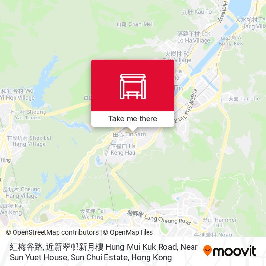 紅梅谷路, 近新翠邨新月樓 Hung Mui Kuk Road, Near Sun Yuet House, Sun Chui Estate map