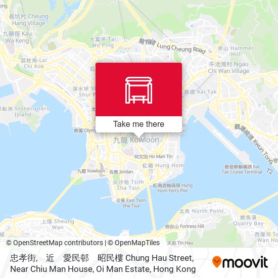 忠孝街,　近　愛民邨　昭民樓 Chung Hau Street, Near Chiu Man House, Oi Man Estate map