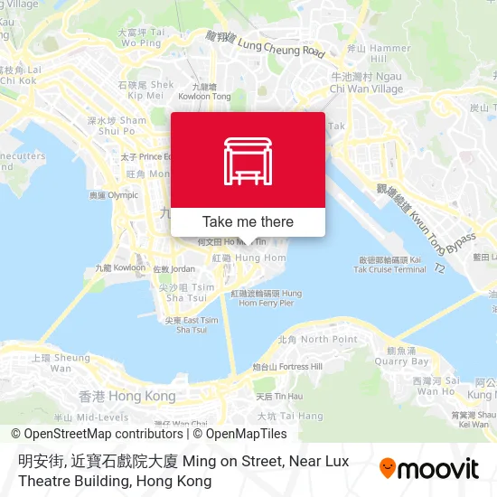 明安街, 近寶石戲院大廈 Ming on Street, Near Lux Theatre Building map