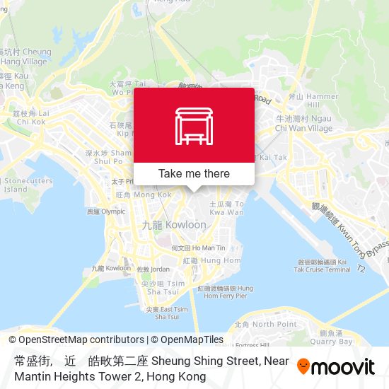 常盛街,　近　皓畋第二座 Sheung Shing Street, Near Mantin Heights Tower 2 map