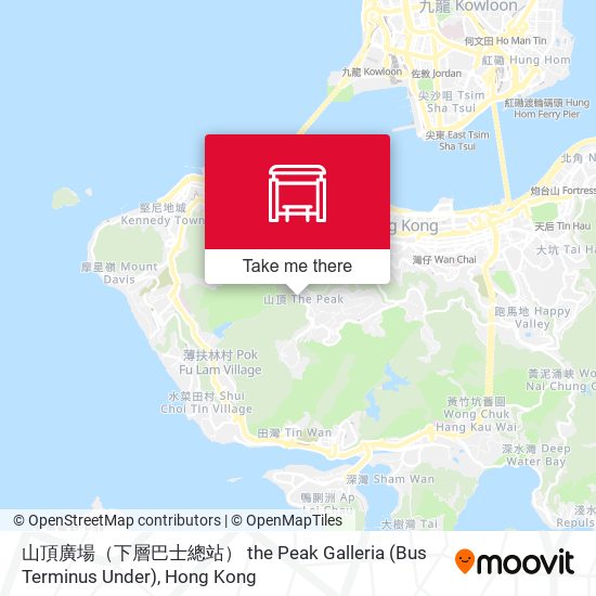 山頂廣場（下層巴士總站） the Peak Galleria (Bus Terminus Under) map