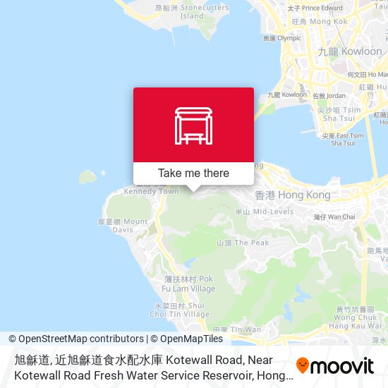 旭龢道, 近旭龢道食水配水庫 Kotewall Road, Near Kotewall Road Fresh Water Service Reservoir map