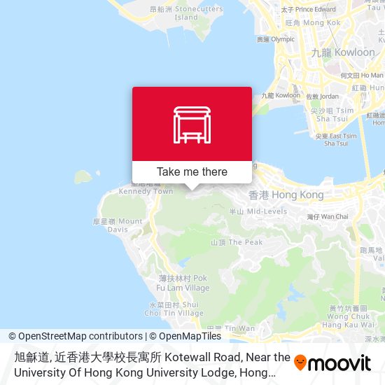 旭龢道, 近香港大學校長寓所 Kotewall Road, Near the University Of Hong Kong University Lodge map