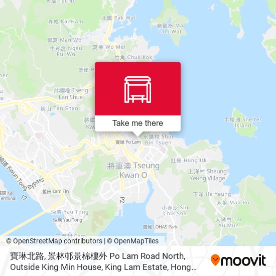 寶琳北路, 景林邨景棉樓外 Po Lam Road North, Outside King Min House, King Lam Estate map