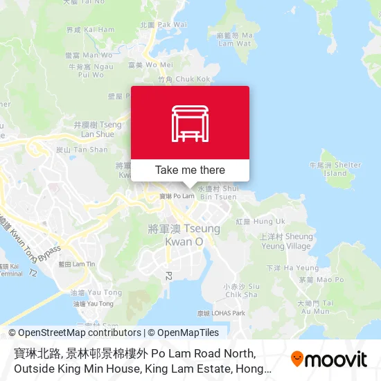 寶琳北路, 景林邨景棉樓外 Po Lam Road North, Outside King Min House, King Lam Estate map