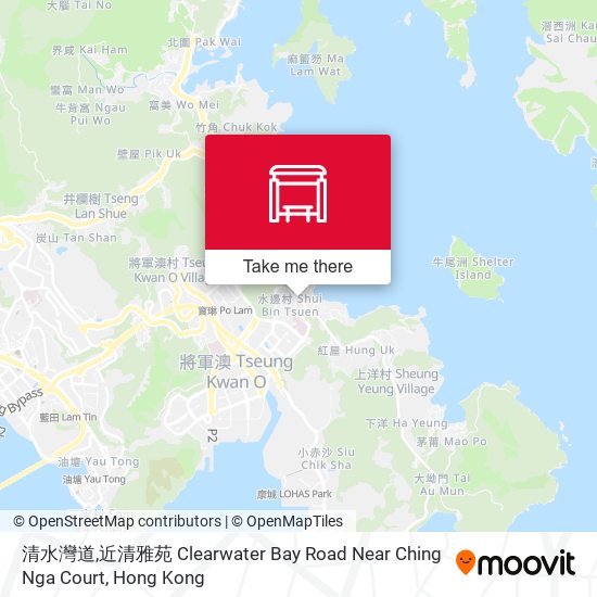 清水灣道,近清雅苑 Clearwater Bay Road Near Ching Nga Court map