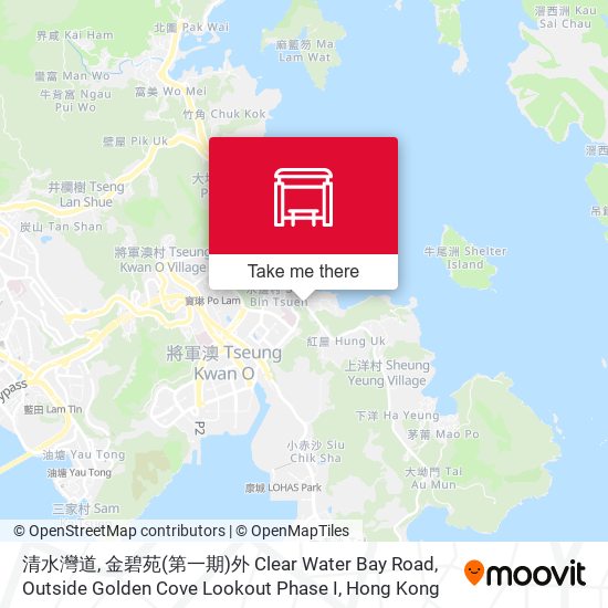 清水灣道, 金碧苑(第一期)外 Clear Water Bay Road, Outside Golden Cove Lookout Phase I map