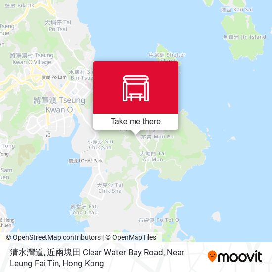 清水灣道, 近兩塊田 Clear Water Bay Road, Near Leung Fai Tin map