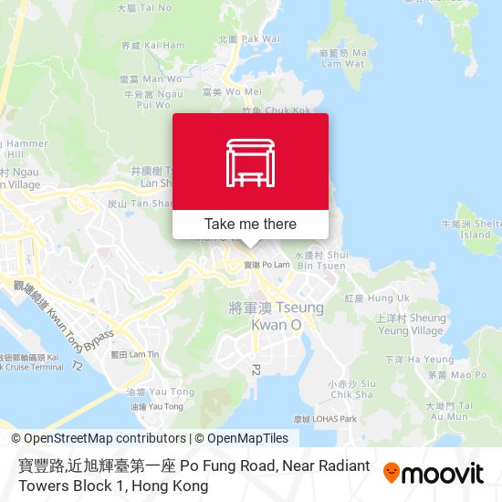 寶豐路,近旭輝臺第一座 Po Fung Road, Near Radiant Towers Block 1 map