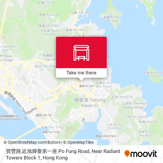寶豐路,近旭輝臺第一座 Po Fung Road, Near Radiant Towers Block 1地圖