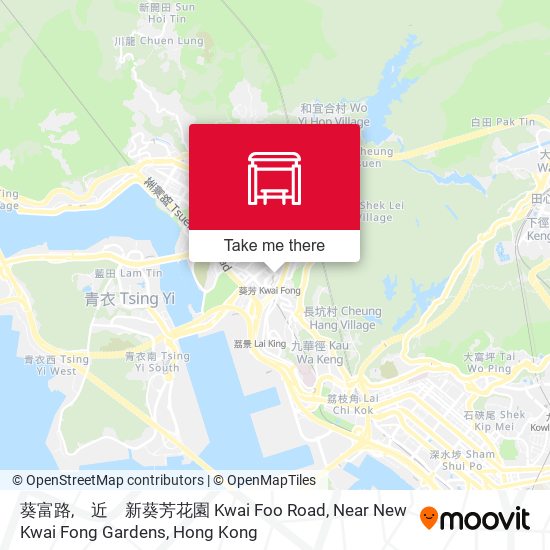 葵富路,　近　新葵芳花園 Kwai Foo Road, Near New Kwai Fong Gardens map