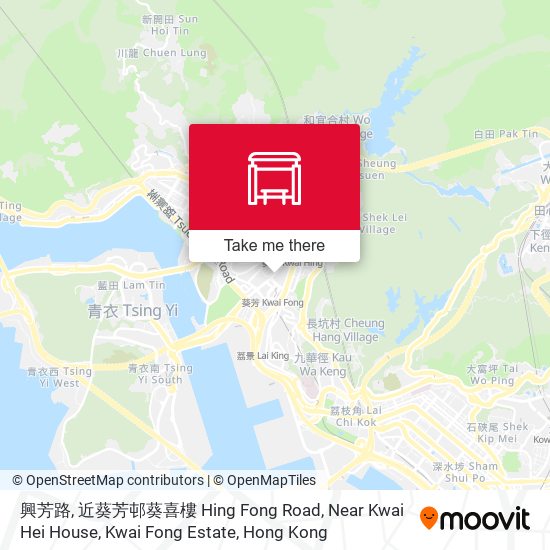 興芳路, 近葵芳邨葵喜樓 Hing Fong Road, Near Kwai Hei House, Kwai Fong Estate map