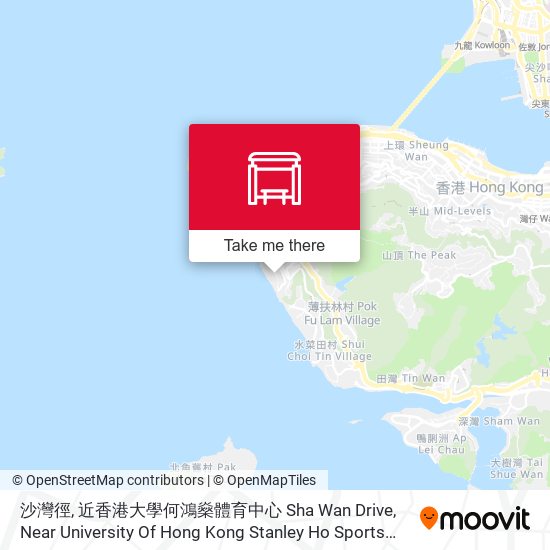 沙灣徑, 近香港大學何鴻燊體育中心 Sha Wan Drive, Near University Of Hong Kong Stanley Ho Sports Centre map