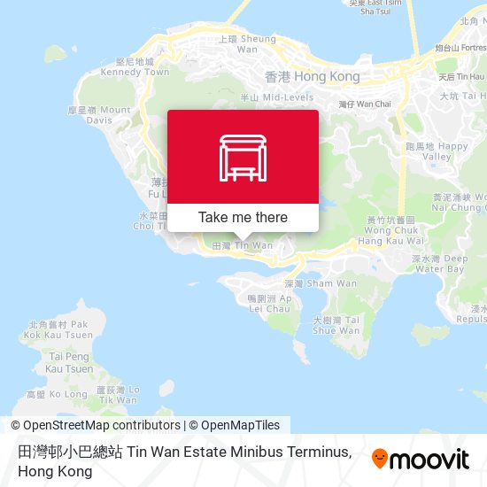 田灣邨小巴總站 Tin Wan Estate Minibus Terminus map