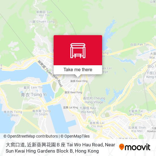 大窩口道, 近新葵興花園Ｂ座 Tai Wo Hau Road, Near Sun Kwai Hing Gardens Block B map