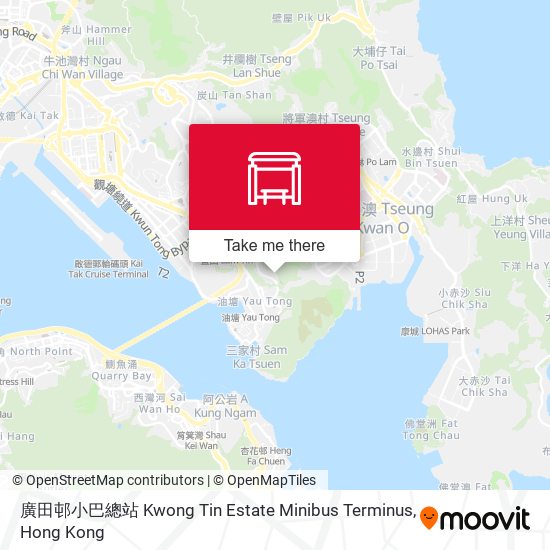廣田邨小巴總站 Kwong Tin Estate Minibus Terminus map