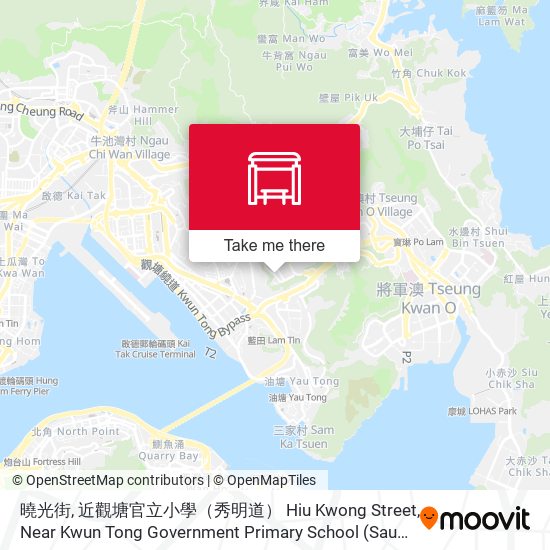 曉光街, 近觀塘官立小學（秀明道） Hiu Kwong Street, Near Kwun Tong Government Primary School (Sau Ming Road) map