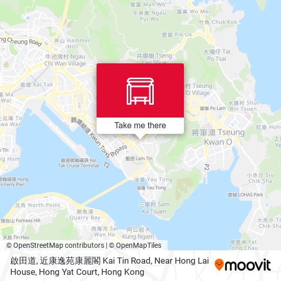 啟田道, 近康逸苑康麗閣 Kai Tin Road, Near Hong Lai House, Hong Yat Court map