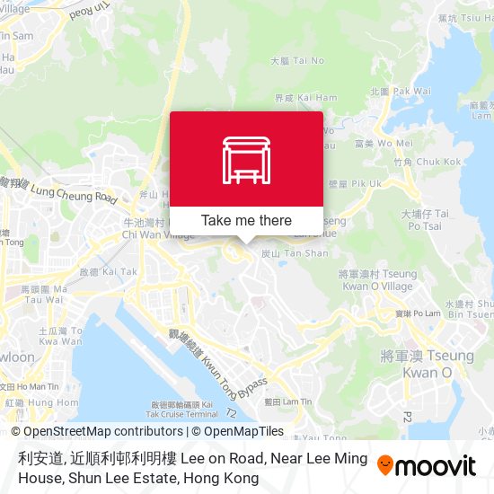 利安道, 近順利邨利明樓 Lee on Road, Near Lee Ming House, Shun Lee Estate map